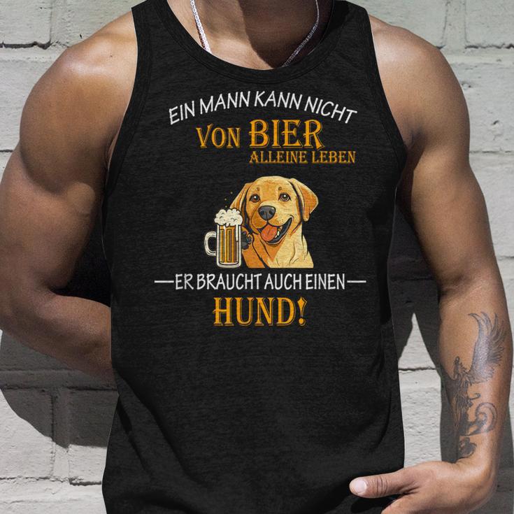 Bier Und Coole Hunde Lustiger Spruch Papa Labrador Gassi Tank Top Geschenke für Ihn