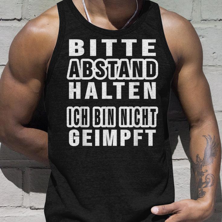 Bitte Abstand Halten Ich Bin Nicht Geimpft Bitte S Tank Top Geschenke für Ihn