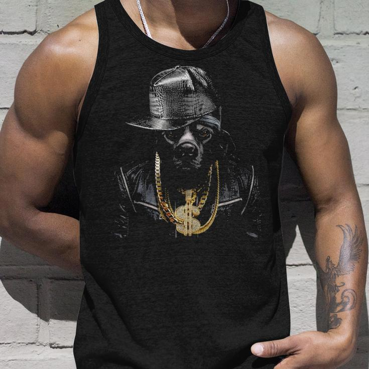 Black Pit Bull Rapper As Hip Hop Artist Dog Tank Top Gifts for Him