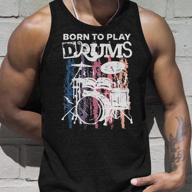 Born To Play Drums Drumming Rock Music Band Drummer Tank Top Gifts for Him