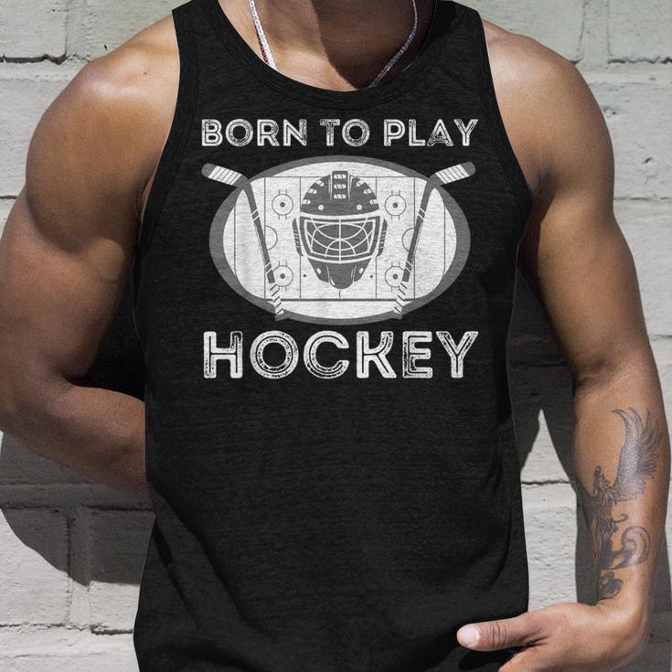 Born To Play Hockey Regalo Divertido Para Jugador De Hockey Sobre Hielo Camiseta sin mangas Regalos para él