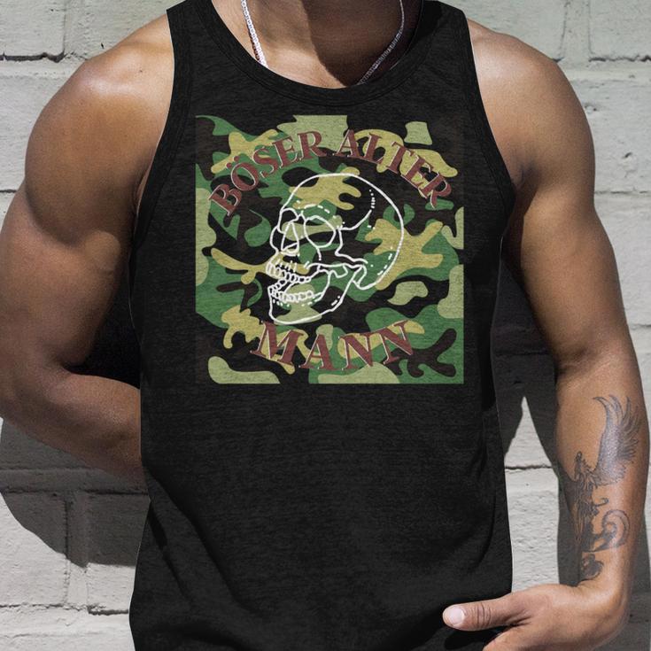 Böser Alter Mann Opa Papa Totenkopf Skullintage Biker Tank Top Geschenke für Ihn