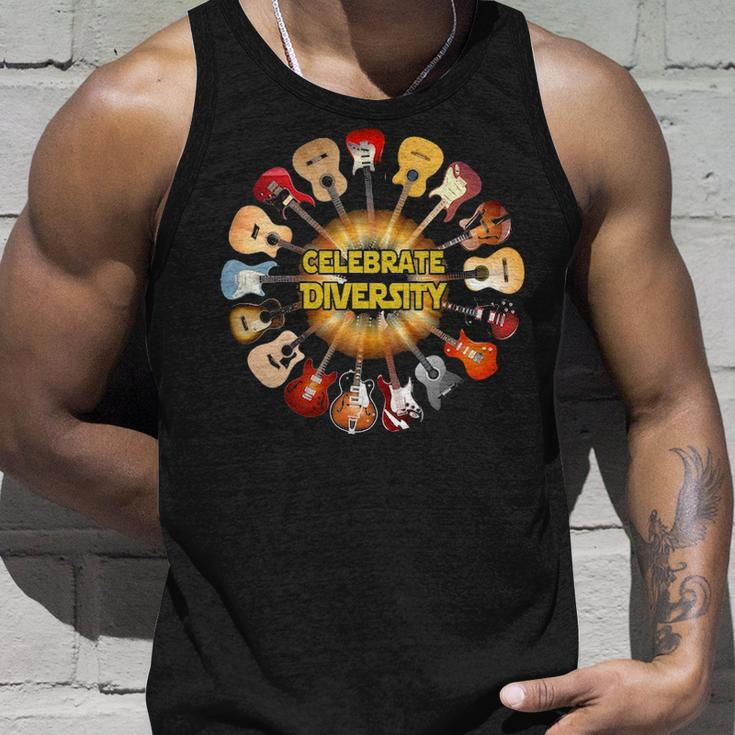 Celebrate Diversity Guitar Tank Top Gifts for Him