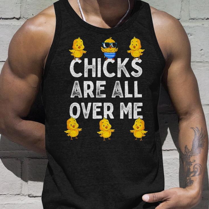 Chicks Are All Over Me Easter Baby Chicken Kids Boys Tank Top Gifts for Him