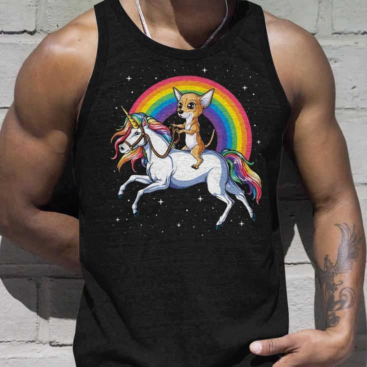 Chihuahua Riding Unicorn Women Girls Rainbow Galaxy Tank Top Gifts for Him