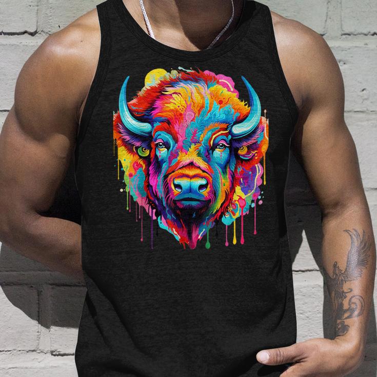 Cooles Bison-Kopf- Mit Hellen Farben Tank Top Geschenke für Ihn