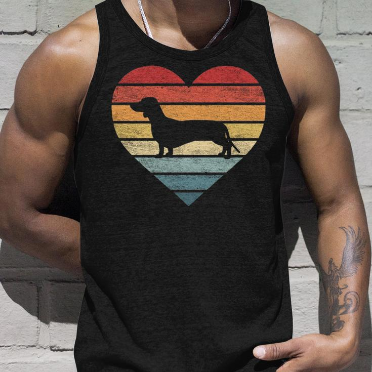 Dachshund Lover Owner Retro Sunset Dog Silhouette Tank Top Gifts for Him
