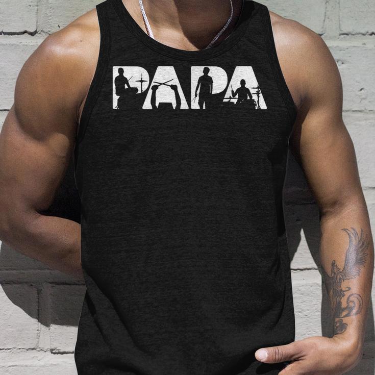 Dad Drum Kit Retrointage Drummer Tank Top Geschenke für Ihn