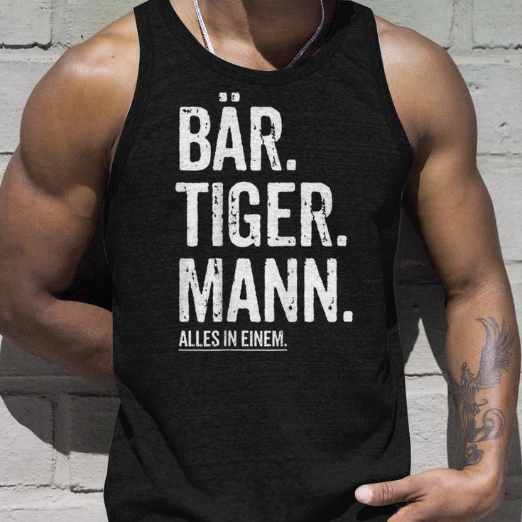 Dad Bear Tiger Man Beard Hipster Dad Beard Tank Top Geschenke für Ihn