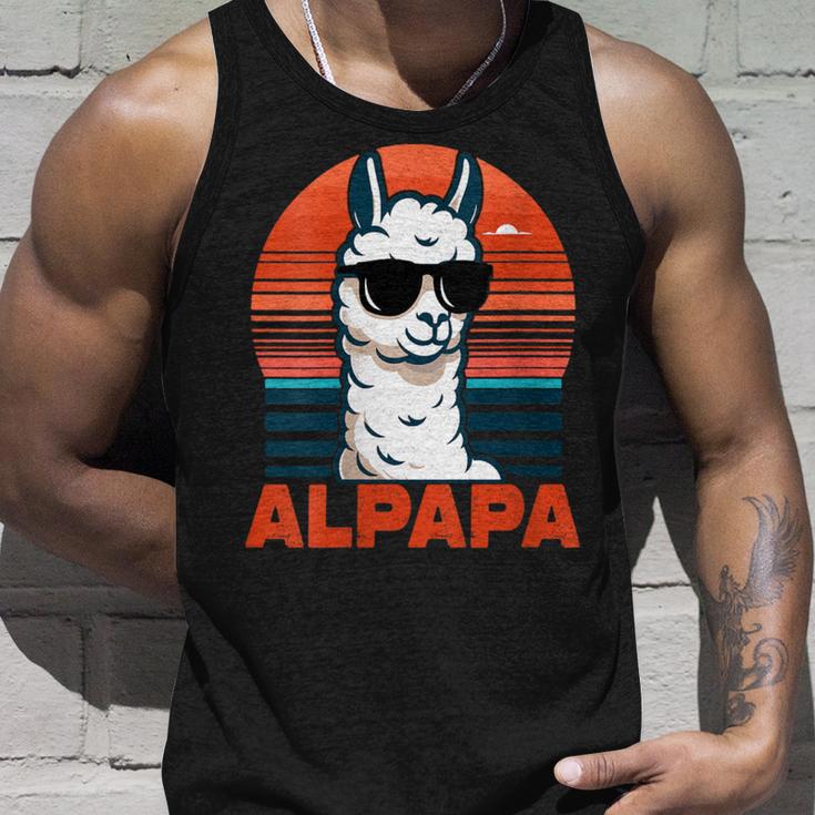 Damen Alpapaatertag Bester Papa Alpaka Alpapa Mit Sonnenbrille Mit-Ausschnitt Tank Top Geschenke für Ihn