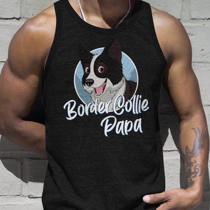 Damen Border Collie Papa Mit Comic Zeichnung Herren Mit-Ausschnitt Tank Top Geschenke für Ihn