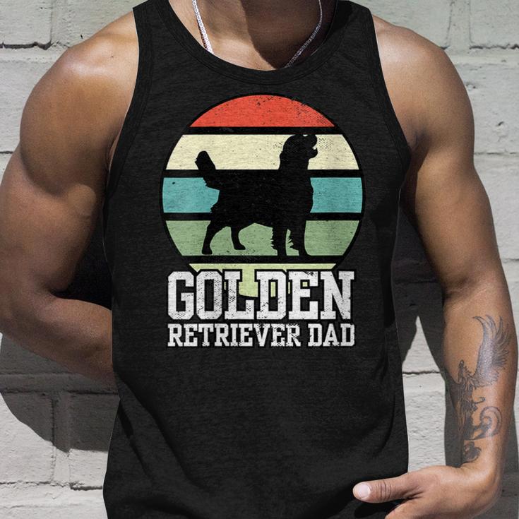 Damen Golden Retriever Papa I Retro Retriever Mit-Ausschnitt Tank Top Geschenke für Ihn