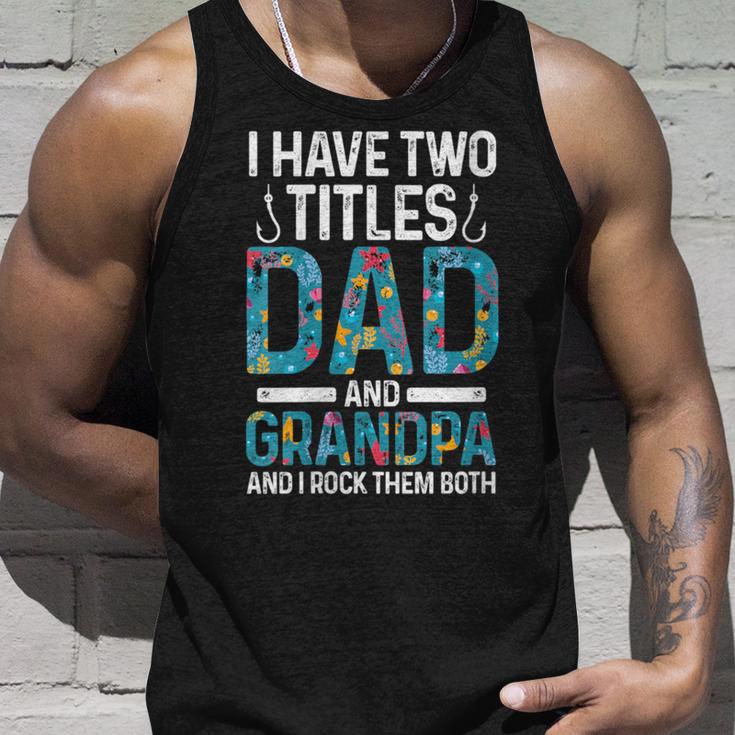 Damen Ich Habe Zwei Titel Papa Und Opa Großvater Mit-Ausschnitt Tank Top Geschenke für Ihn