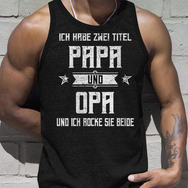 Damen Ich Habe Zwei Titel Papa Und Opa Und Rocke Beide Geschenk Mit-Ausschnitt Tank Top Geschenke für Ihn