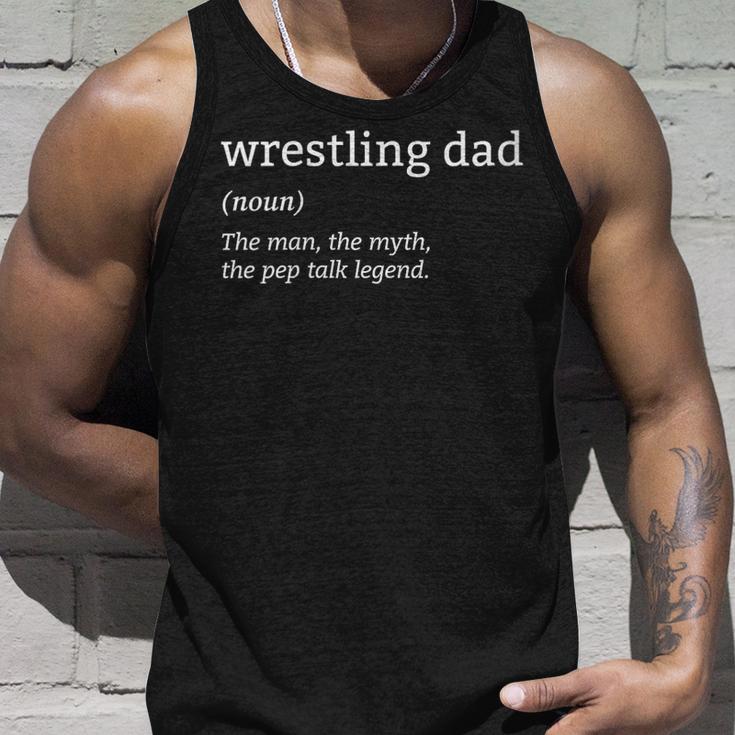 Damen Lustiger Wrestling Papa Definition Mann Mythos Legende Pro Wrestler Mit-Ausschnitt Tank Top Geschenke für Ihn