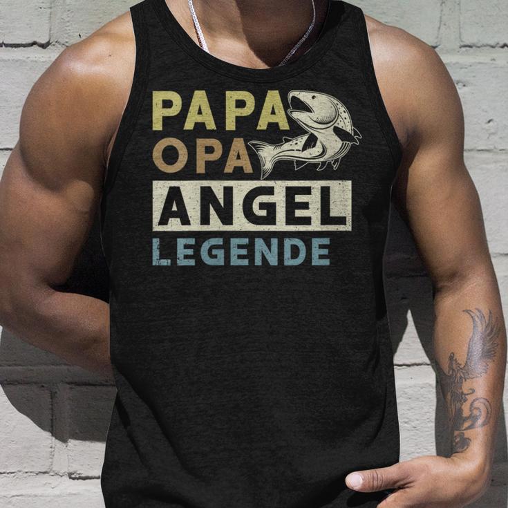 Damen Papa Opa Angel Legende Geschenk Zumatertag Für Angler Mit-Ausschnitt Tank Top Geschenke für Ihn