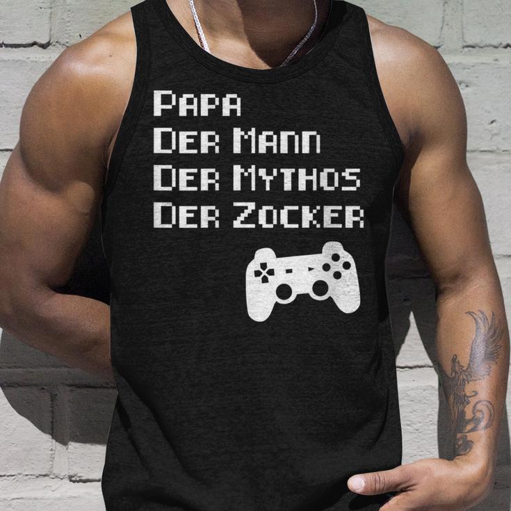 Damen Papa Zockerater Gamer Geburtstag Spruch Lustig Geschenk Mit-Ausschnitt Tank Top Geschenke für Ihn