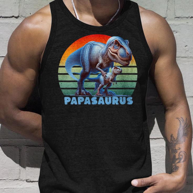 Damen Papasaurusatertag Bester Papa Mit-Ausschnitt Tank Top Geschenke für Ihn