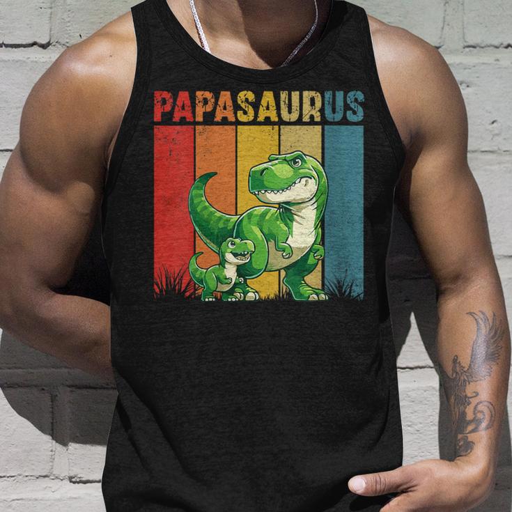 Damen Papasaurusatertag Bester Papa T-Rex Papa Mit-Ausschnitt Tank Top Geschenke für Ihn