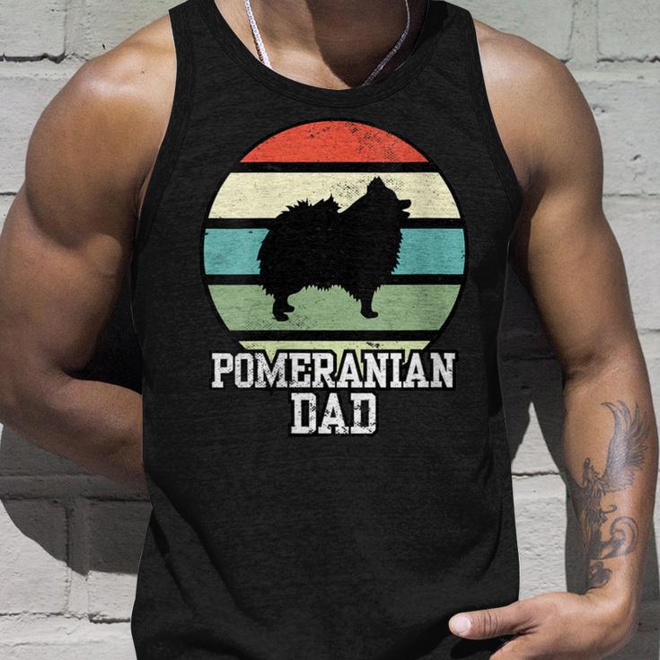 Damen Zwergspitz Papa I Retro Zwergspitz Mit-Ausschnitt Tank Top Geschenke für Ihn