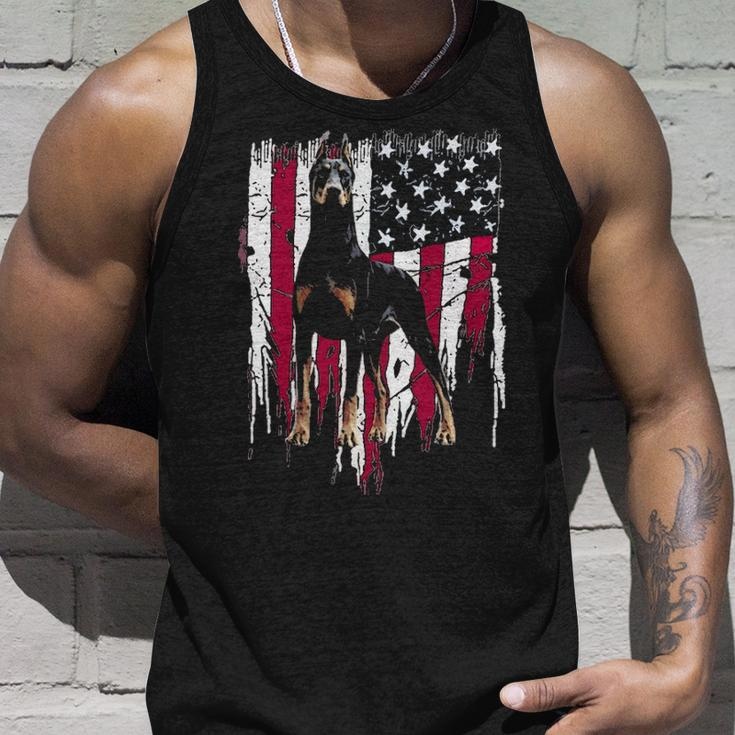 Doberman Pinscher American Flag Usa Awesome Tank Top Gifts for Him