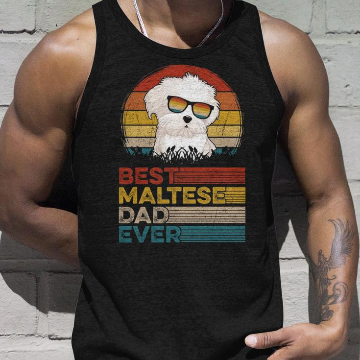 Dog Vintage Best Maltese Dad Ever Fathers Day Puppy Dog Dad Tank Top Gifts for Him