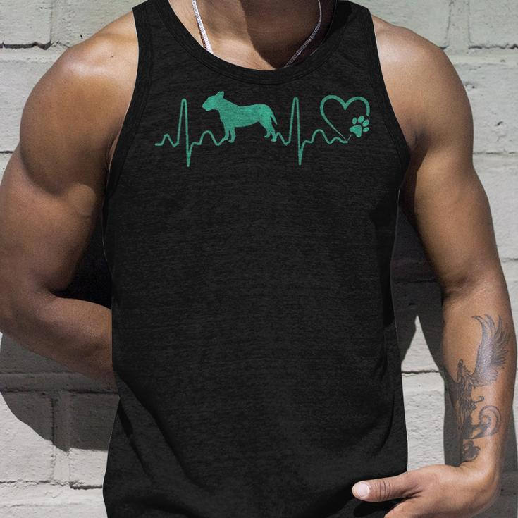 Dogs Heartbeat Bull Terrier Dog Animal Rescue Lifeline Tank Top Gifts for Him