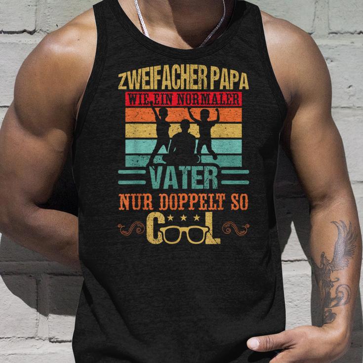 Double Papa Father's Dayon Zwei Kinder Double Father Tank Top Geschenke für Ihn