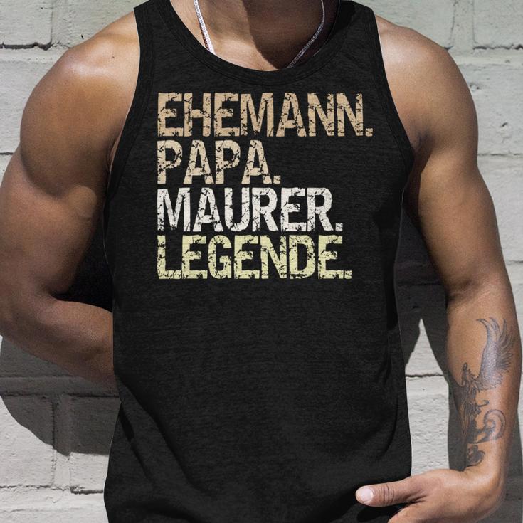 Ehemann Papa Maurer Legende Lustiger Maurermeister Spruch Tank Top Geschenke für Ihn