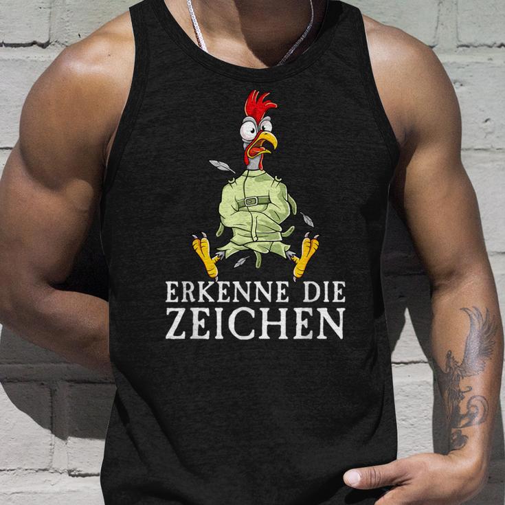 Erkenne Die Signserrückt Angratt Cockerel Tank Top Geschenke für Ihn