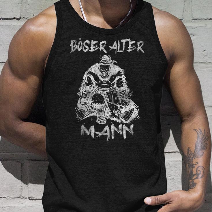 Evil Old Maniking Skull Dad Grandpa Skull Tank Top Geschenke für Ihn