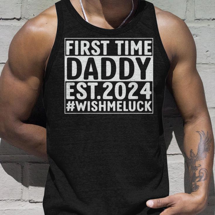 First Time Daddy Est 2024 Lustiger Neuer Papa Neuerater Tank Top Geschenke für Ihn