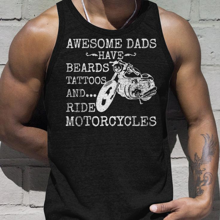 Beard Awesome Dad Beard Tattoos And Motorcycles Tank Top Gifts for Him