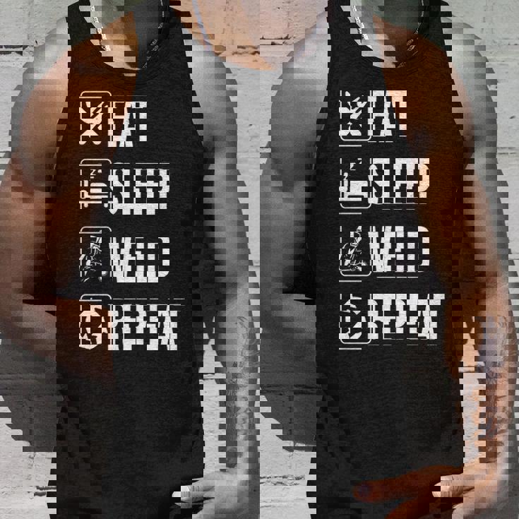 Eat Sleep Weld Repeat Welding Pullover Tank Top Gifts for Him