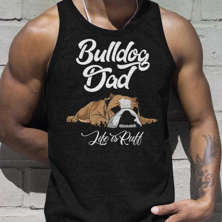 English Bulldog Apparel Bulldog Dad Life Is Ruff Tank Top Gifts for Him