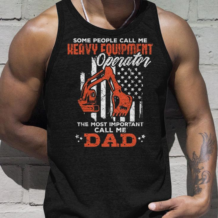 Heavy Equipment Operator Dad Usa Flag Patriotic Tank Top Gifts for Him