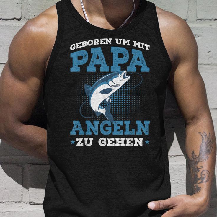 Geboren Um Mit Papa Fishing Zu Gehen Saying Angler Tank Top Geschenke für Ihn