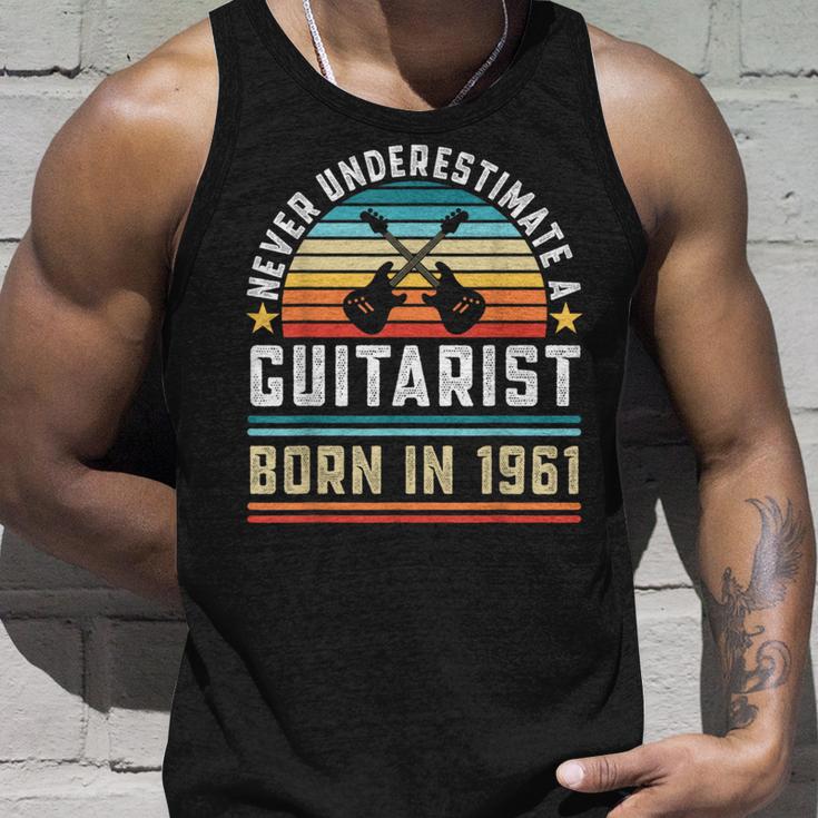 Gitarristen Born 1961 60 Geburtstag Gitarre Geschenk Papa Tank Top Geschenke für Ihn