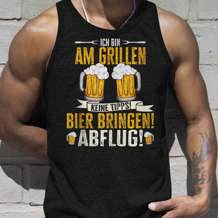 Grillmeister Bin Am Grill Papa Bbq Grillen Grillabend Tank Top Geschenke für Ihn