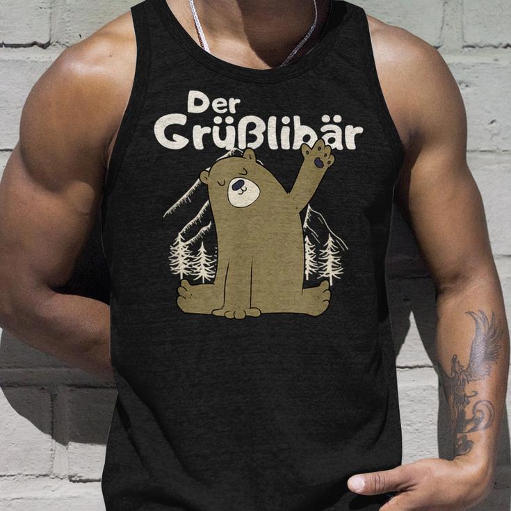 Grüßlibär Cute Bear Waving S Tank Top Geschenke für Ihn