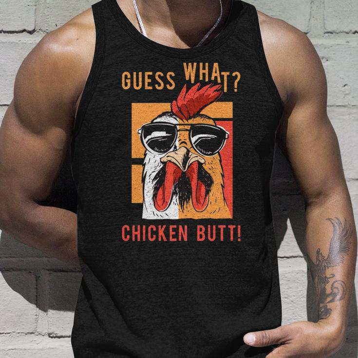 Guess What Chicken Butt Dad Siblings Friends Humor Tank Top Gifts for Him