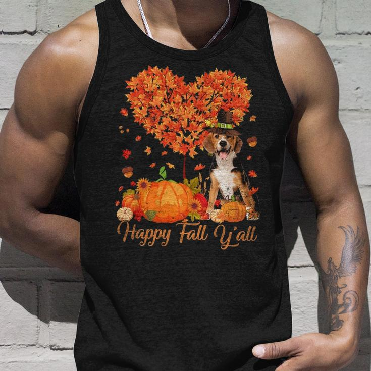 Happy Fall Y'all Beagle Dog Pumpkin Thanksgiving Tank Top Gifts for Him