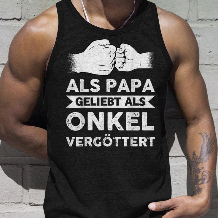 Herren Als Papa Geliebt Als Onkelergöttert Papa Onkel Tank Top Geschenke für Ihn