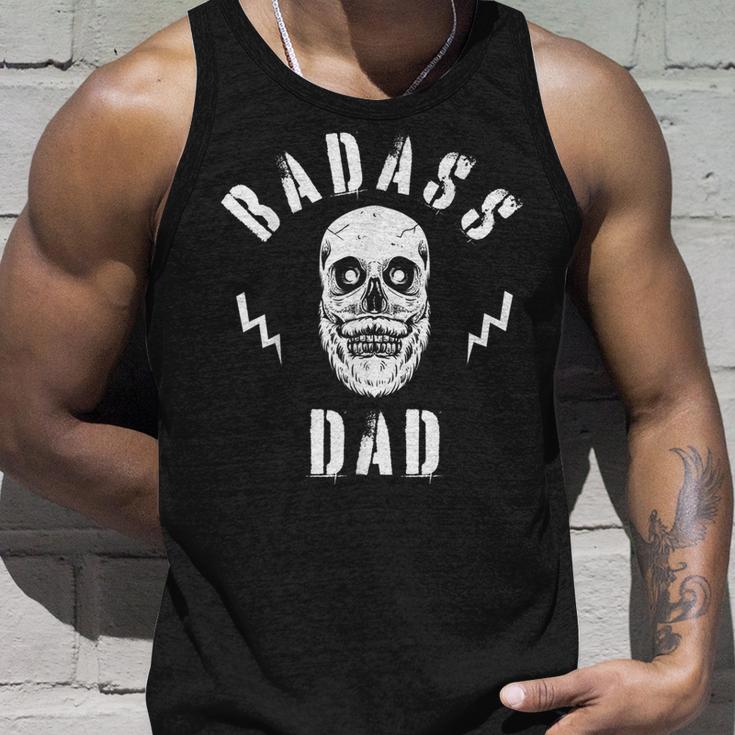 Herren Badass Dad Coolatertag Papa Schädel Tank Top Geschenke für Ihn