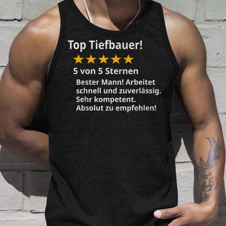 Herren Bester Tiefbauer Spruch Lustig Beruf Prüfung Tank Top Geschenke für Ihn