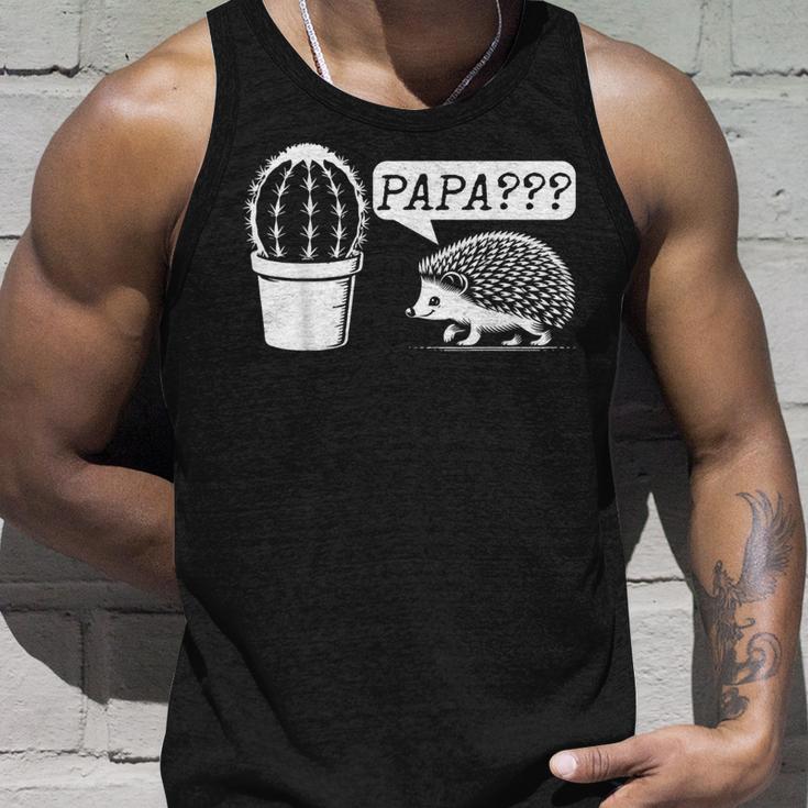 Herren Geschenkidee Papa Kaktus Igel Lustiges Grafikdesign Tank Top Geschenke für Ihn