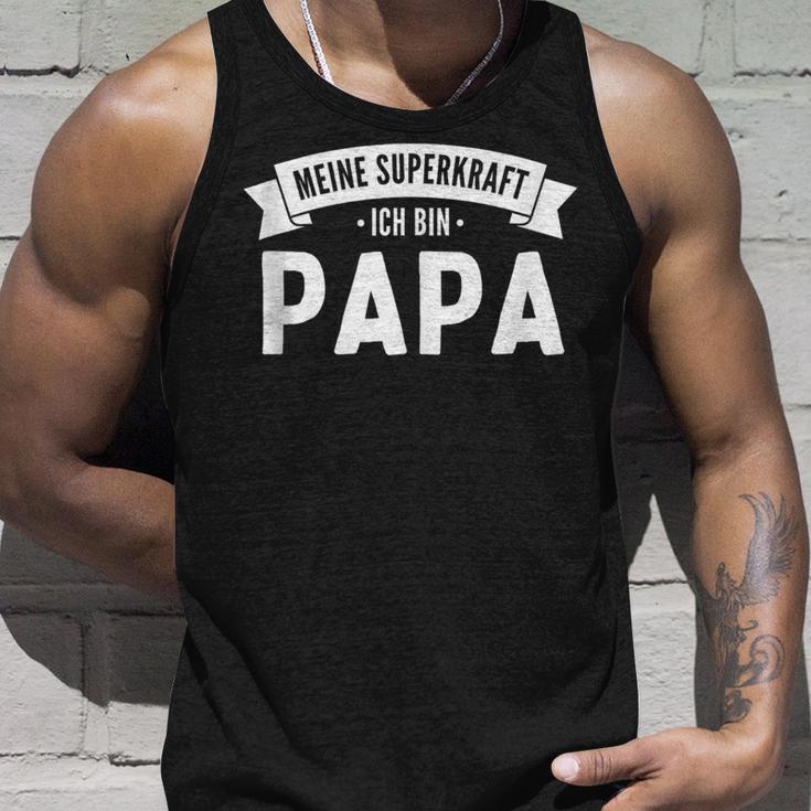 Herren Meine Superkraft Ich Bin Papa Tank Top Geschenke für Ihn