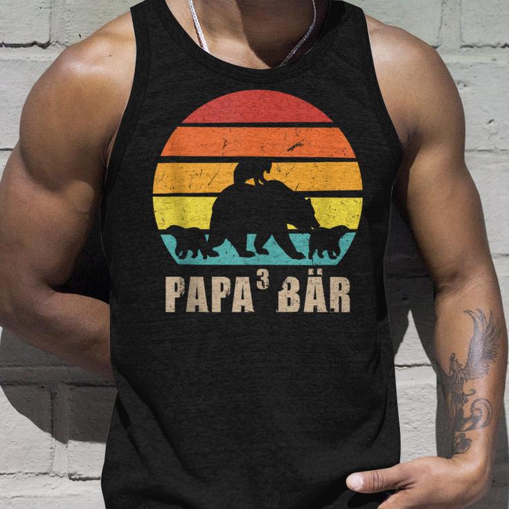 Herren Papa 3 Bär Bär Papa 3 Kinder Tank Top Geschenke für Ihn