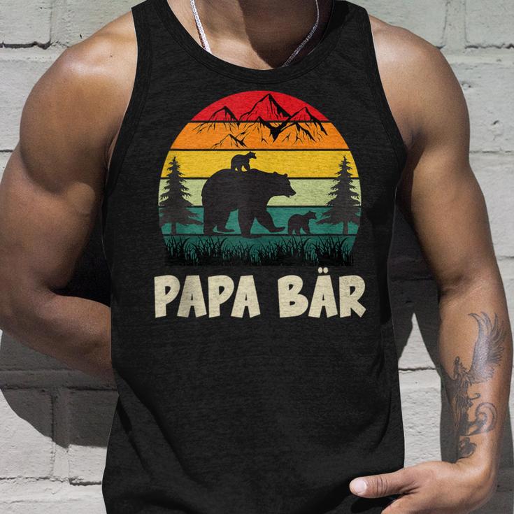 Herren Papa Bär Mit Zwillingenatertag Retroater & Opa Geschenk Tank Top Geschenke für Ihn