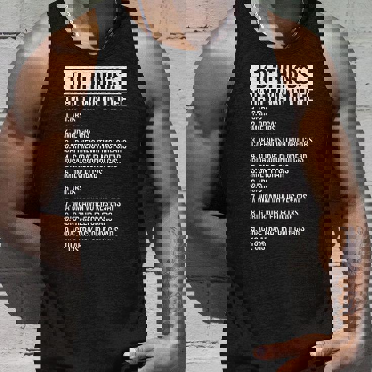 Hombre 10 Cosas Que Quiero En Miida Cars More Cars Car Lover Camiseta sin mangas Regalos para él